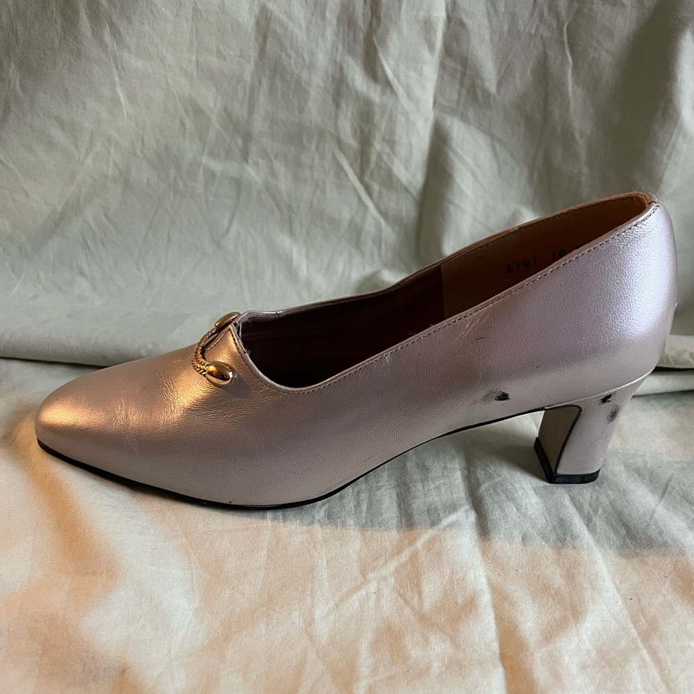 Magdesians Heels Size 10 Made in USA Leather Heel 2.5” Gold #But3